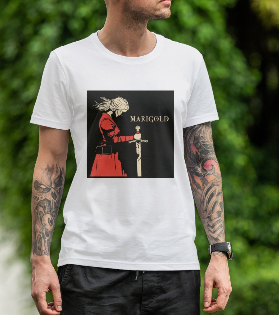 Marigold Witch Bolt Warrior Woman With Sword T-Shirt