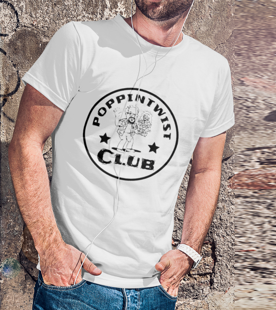 PoppinTwist Club Cartoon Character Holding Twist T-Shirt