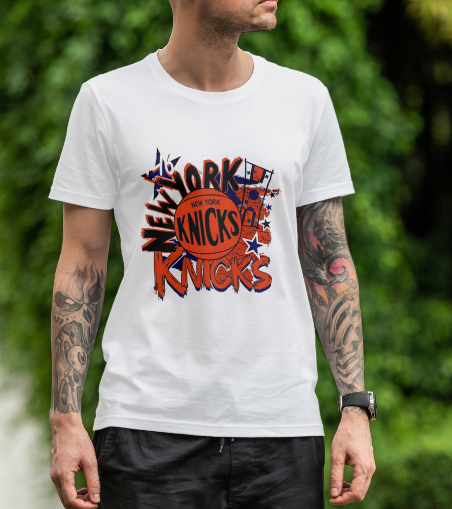 New York Knicks Hardwood Classics Play By Play Vintage Team Basketball T-Shirt