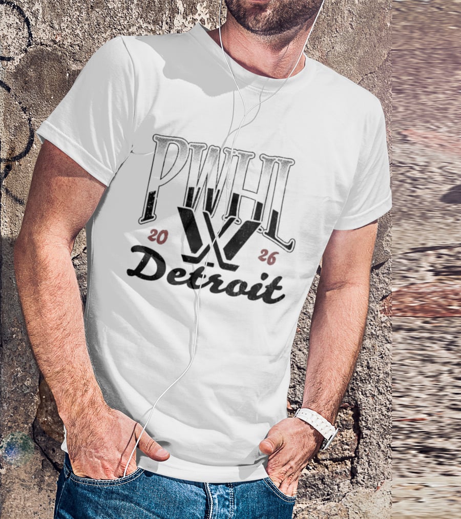 PWHL Detroit 2026 Essentials Sky High Crew T-Shirt