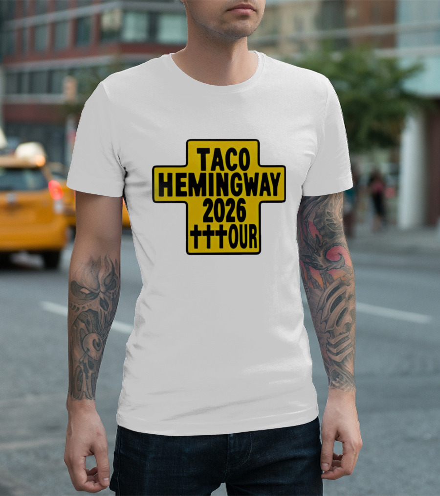 Taco Hemingway 2026 Tour Cross Symbol With Triple Crosses T-Shirt