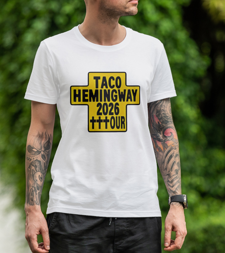 Taco Hemingway 2026 Tour Cross Symbol With Triple Crosses T-Shirt