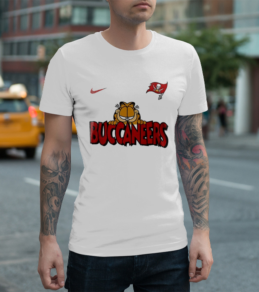 Nike Tampa Bay Buccaneers Garfield Football Fan Art NFL T-Shirt