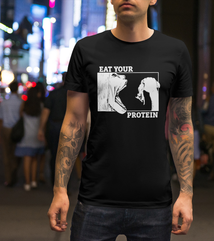 Attack On Titan Eat Your Protein Anime Eaten Scene T-Shirt