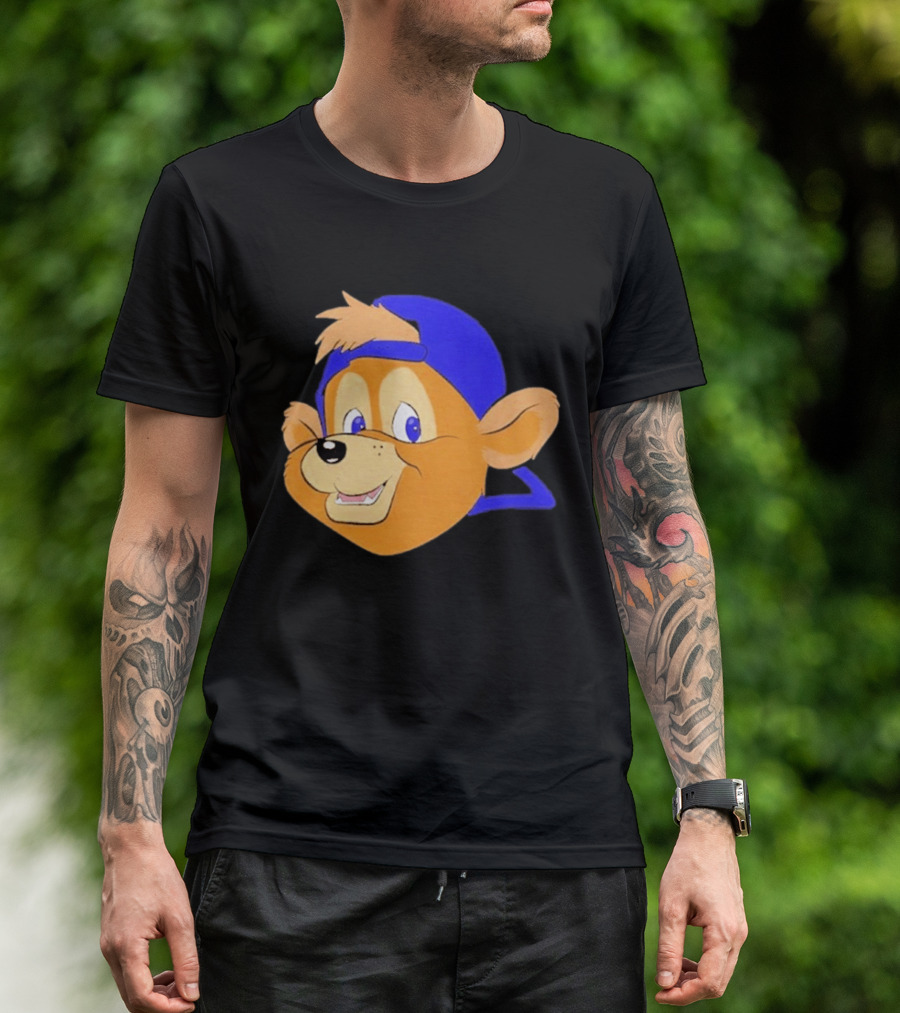 Chicago Cubs Clark Mascot Face Blue Cap T-Shirt
