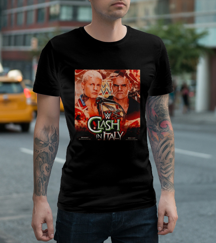 WWE Clash In Italy Cody Rhodes Vs Gunther May 31 Event T-Shirt