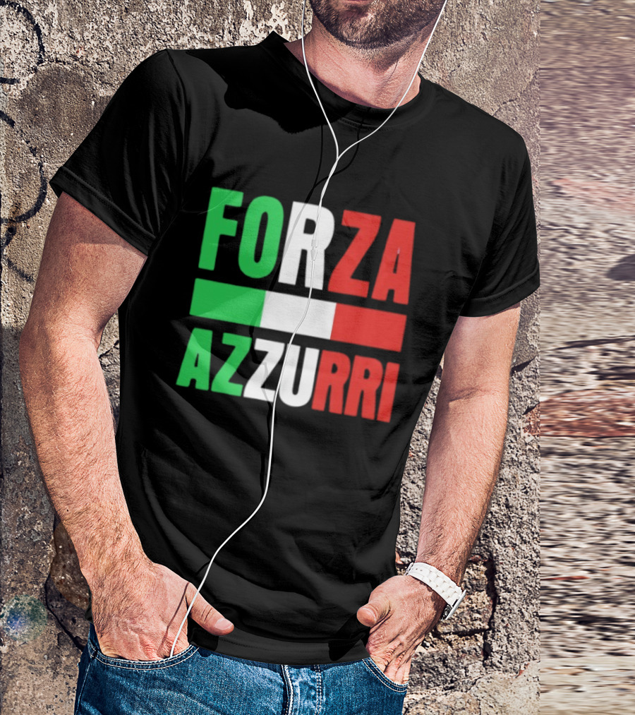 Forza Azzurri Italy Italian Flag Supporters T-Shirt