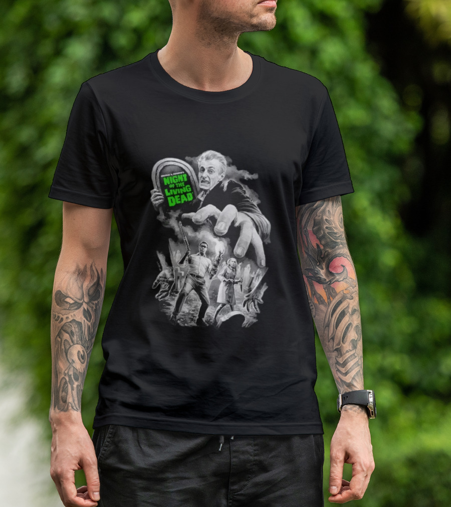 Fright Rags George A. Romero's Night Of The Living Dead Movie Zombies Graveyard Scene T-Shirt