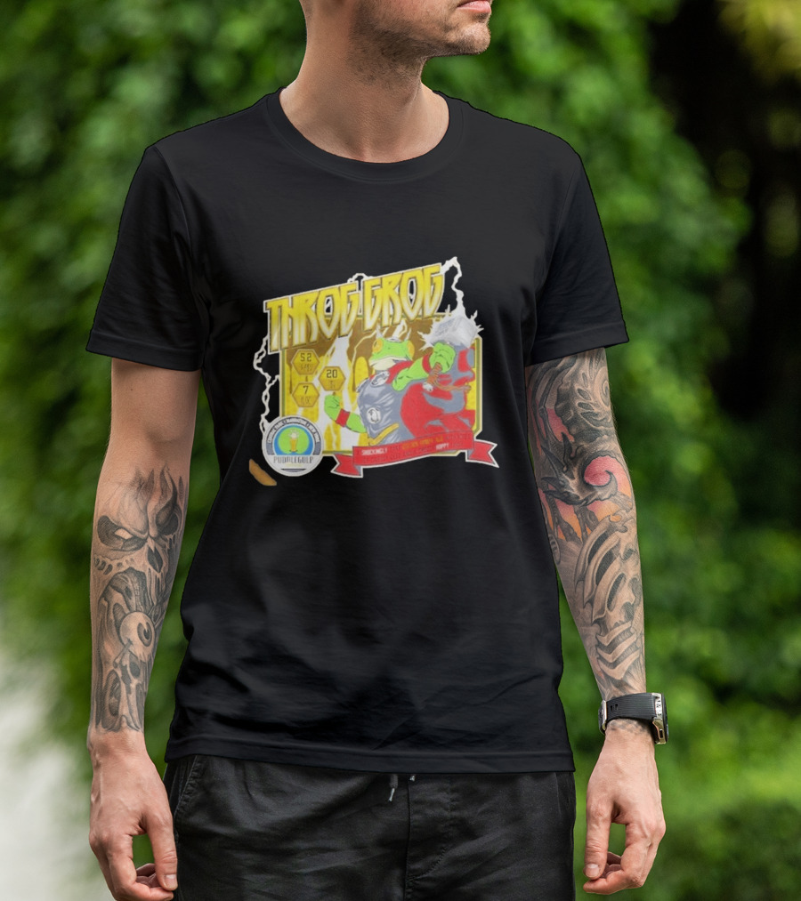 Throg Grog Puddle Gulp Superhero Frog Lightning Hammer Comic T-Shirt