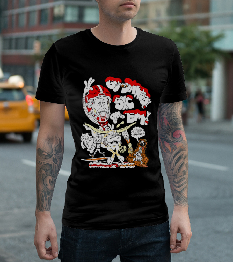 Go Dawgs Sic Em 2025 Georgia Vs Texas Football Rivalry Game T-Shirt
