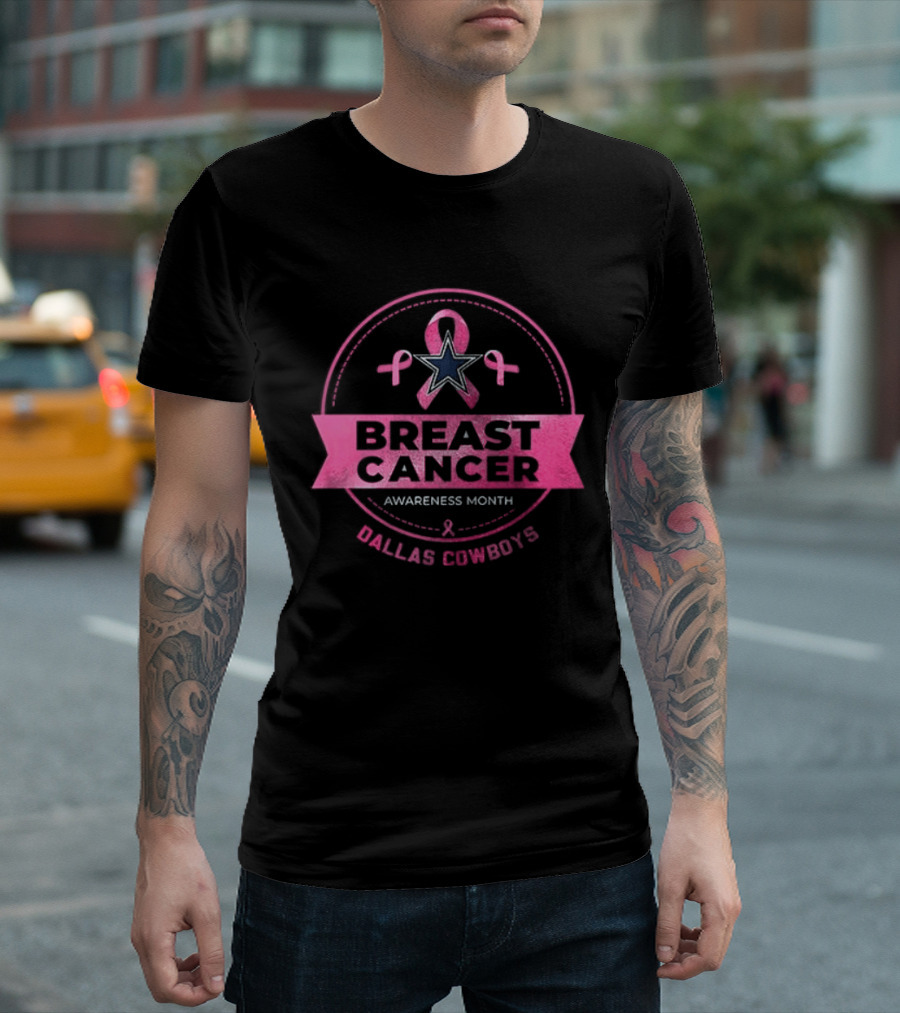 Dallas Cowboys Breast Cancer Awareness Month My God Is Stronger Than Breast Cancer T-Shirt