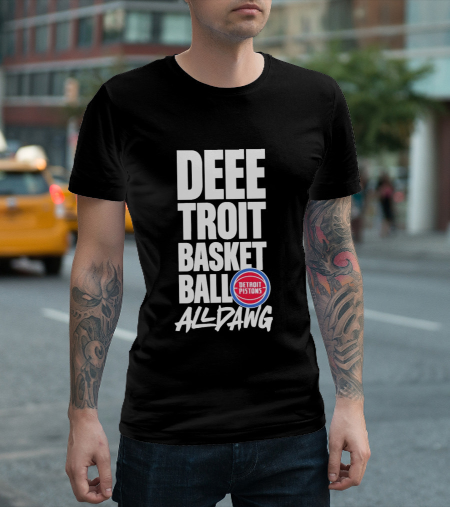 Detroit Pistons Deeetroit Basketball All Dawg T-Shirt