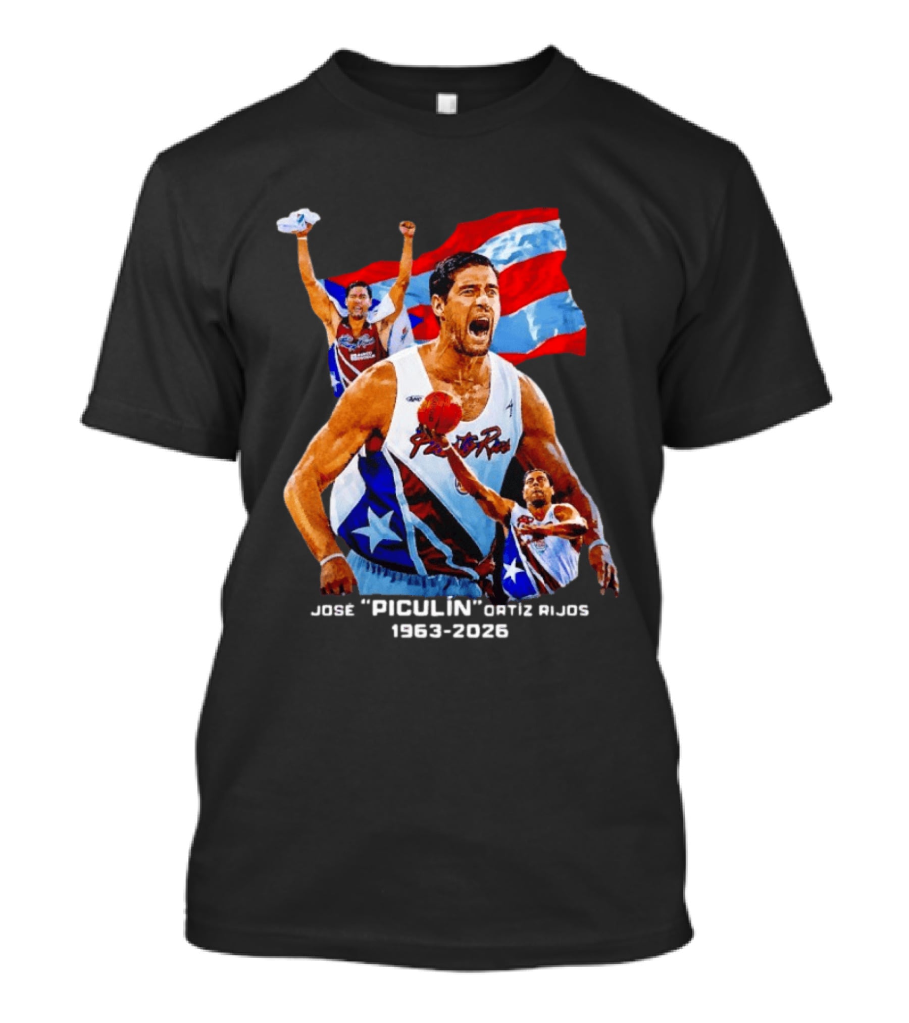 José Piculín Ortiz Rijos Puerto Rico Basketball Legend 1963 2026 T-Shirt