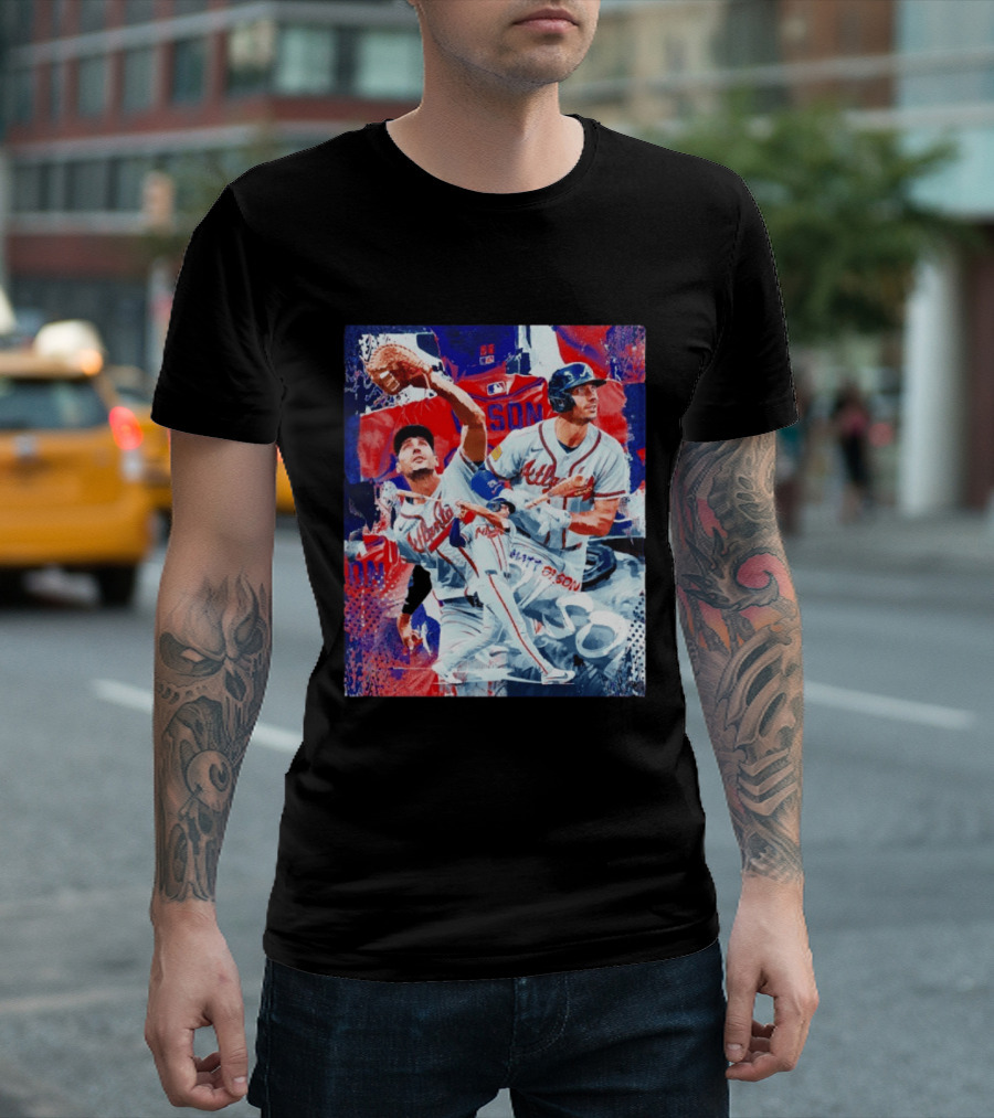 Matt Olson Atlanta Braves Baseball Action Collage T-Shirt