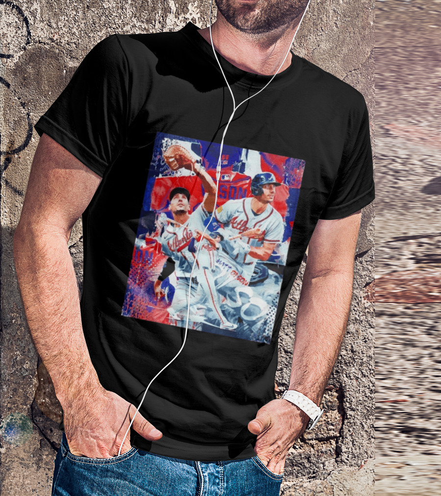 Matt Olson Atlanta Braves Baseball Action Collage T-Shirt