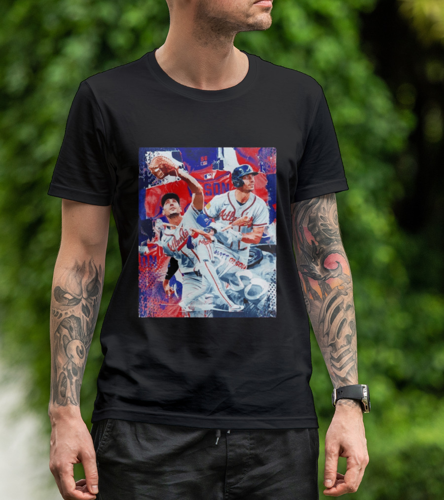 Matt Olson Atlanta Braves Baseball Action Collage T-Shirt