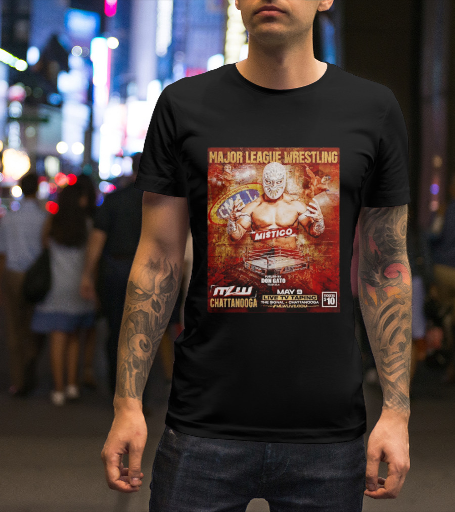 Mistico Major League Wrestling May 9 Live TV Taping The Signal Chattanooga T-Shirt