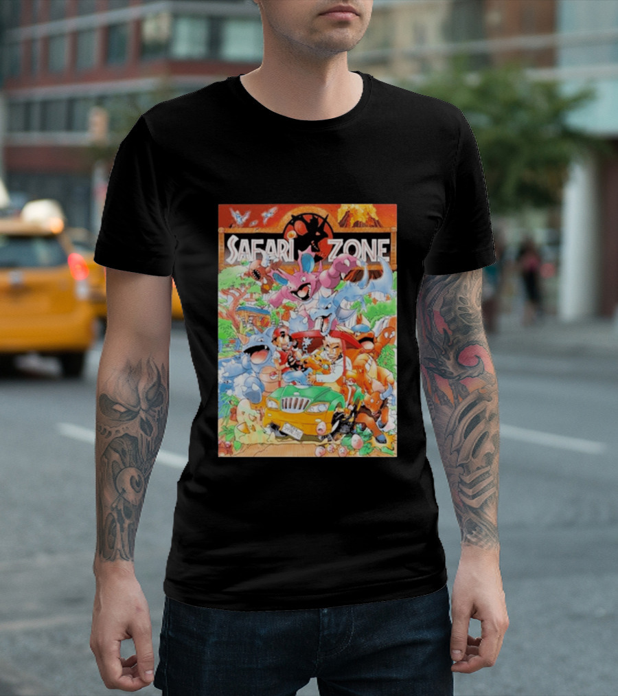 Safari Zone Adventure Pokémon Characters And Professor Interaction T-Shirt