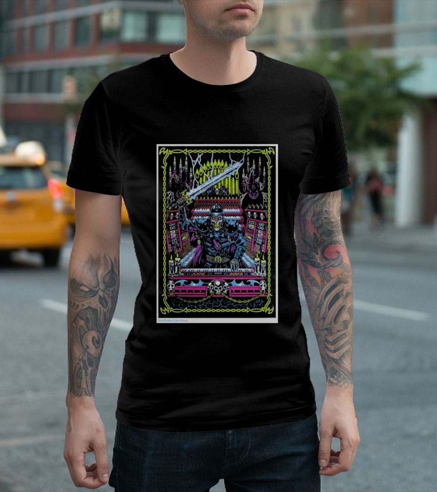 Out Of Season Skeleton Warrior Organist T-Shirt