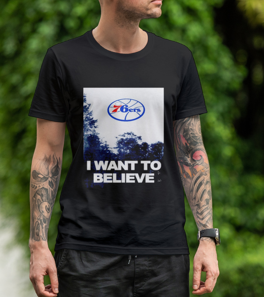 Philadelphia 76ers 6ers I Want To Believe UFO Basketball T-Shirt