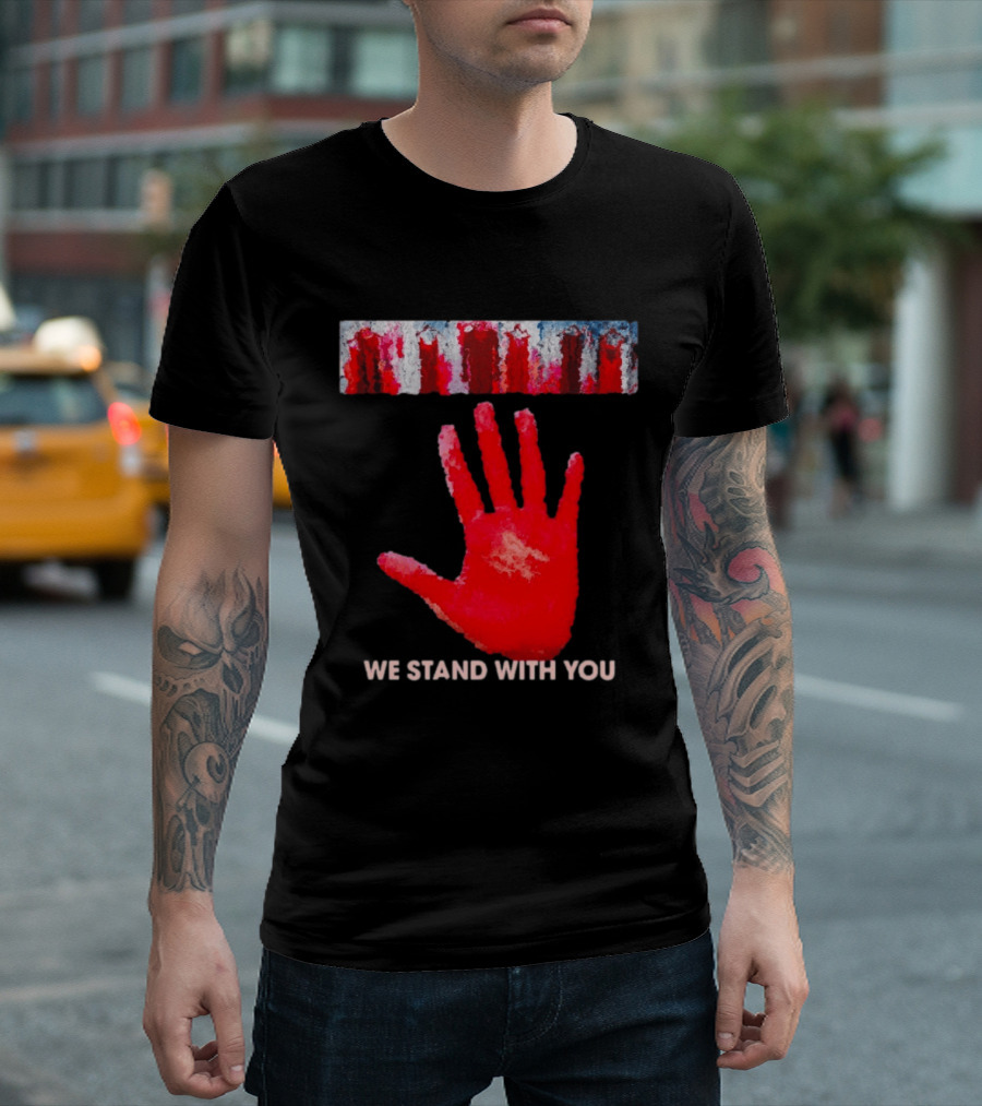 Red Dress Day We Stand With You Handprint T-Shirt