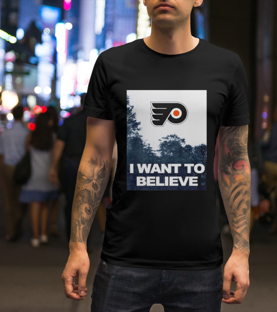 Philadelphia Flyers I Want To Believe UFO Hockey T-Shirt