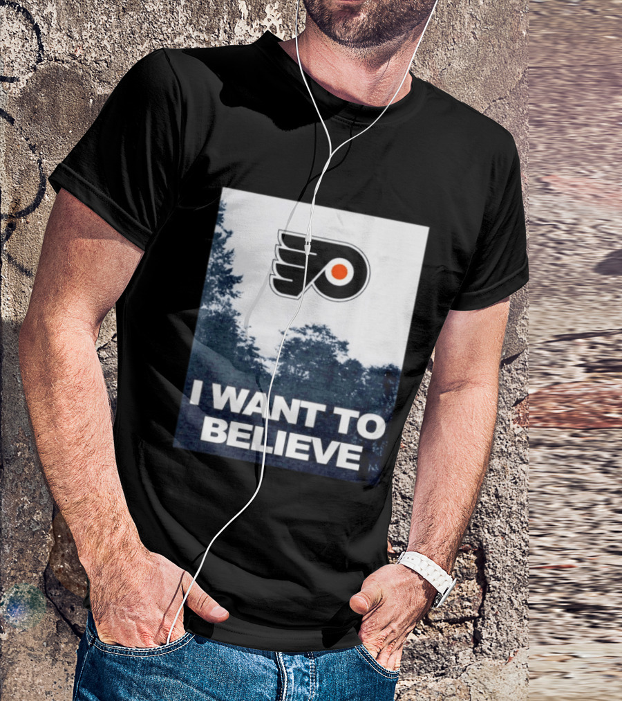 Philadelphia Flyers I Want To Believe UFO Hockey T-Shirt