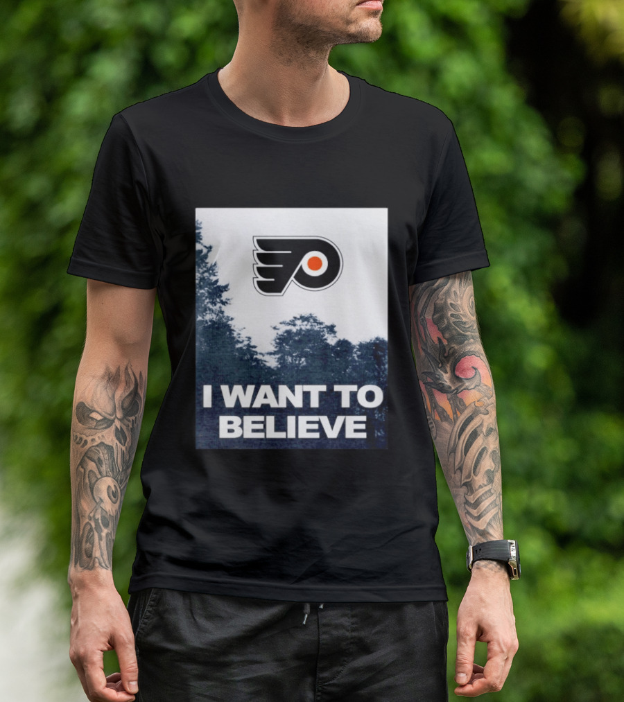 Philadelphia Flyers I Want To Believe UFO Hockey T-Shirt