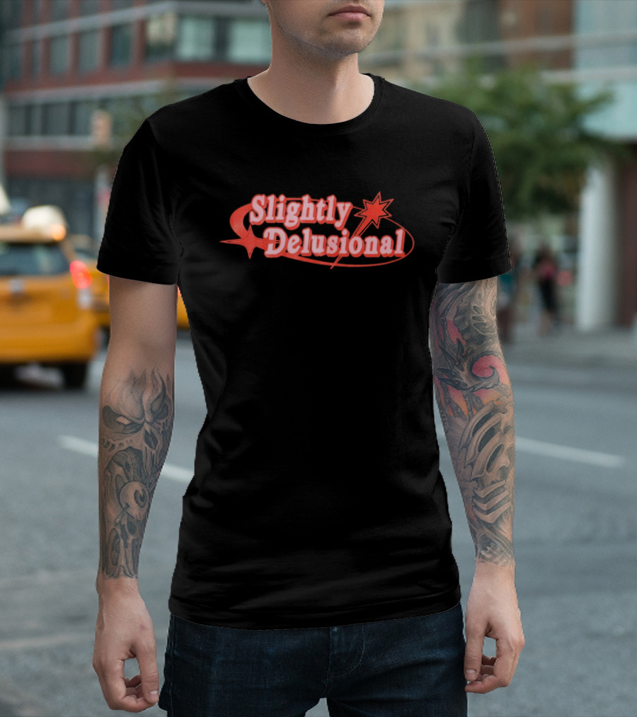 Slightly Delusional Whimsical Star Design With Swirling Orbit T-Shirt