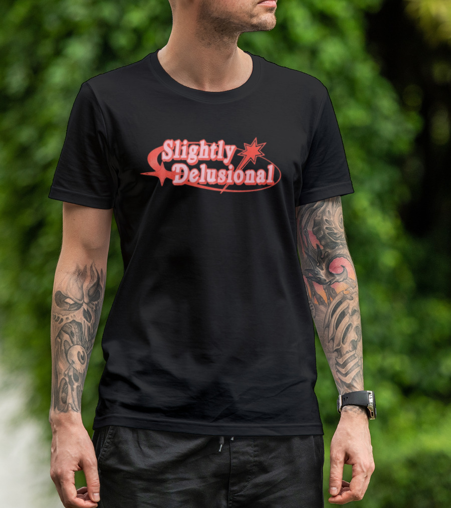 Slightly Delusional Whimsical Star Design With Swirling Orbit T-Shirt