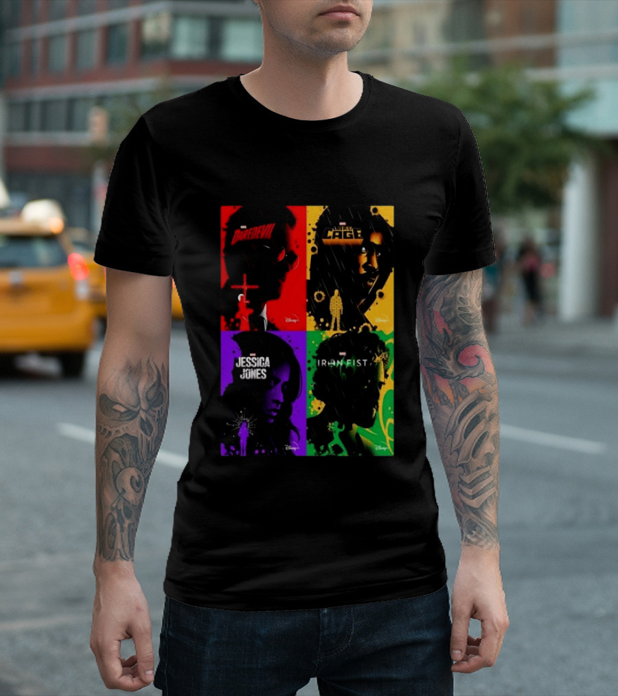 Marvel Daredevil Jessica Jones Luke Cage Iron Fist Heroes Disney T-Shirt