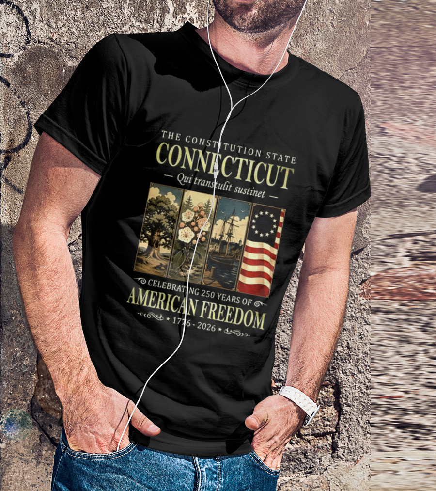 Connecticut Celebrating 250 Years Of American Freedom 1776 2026 Palmetto State T-Shirt