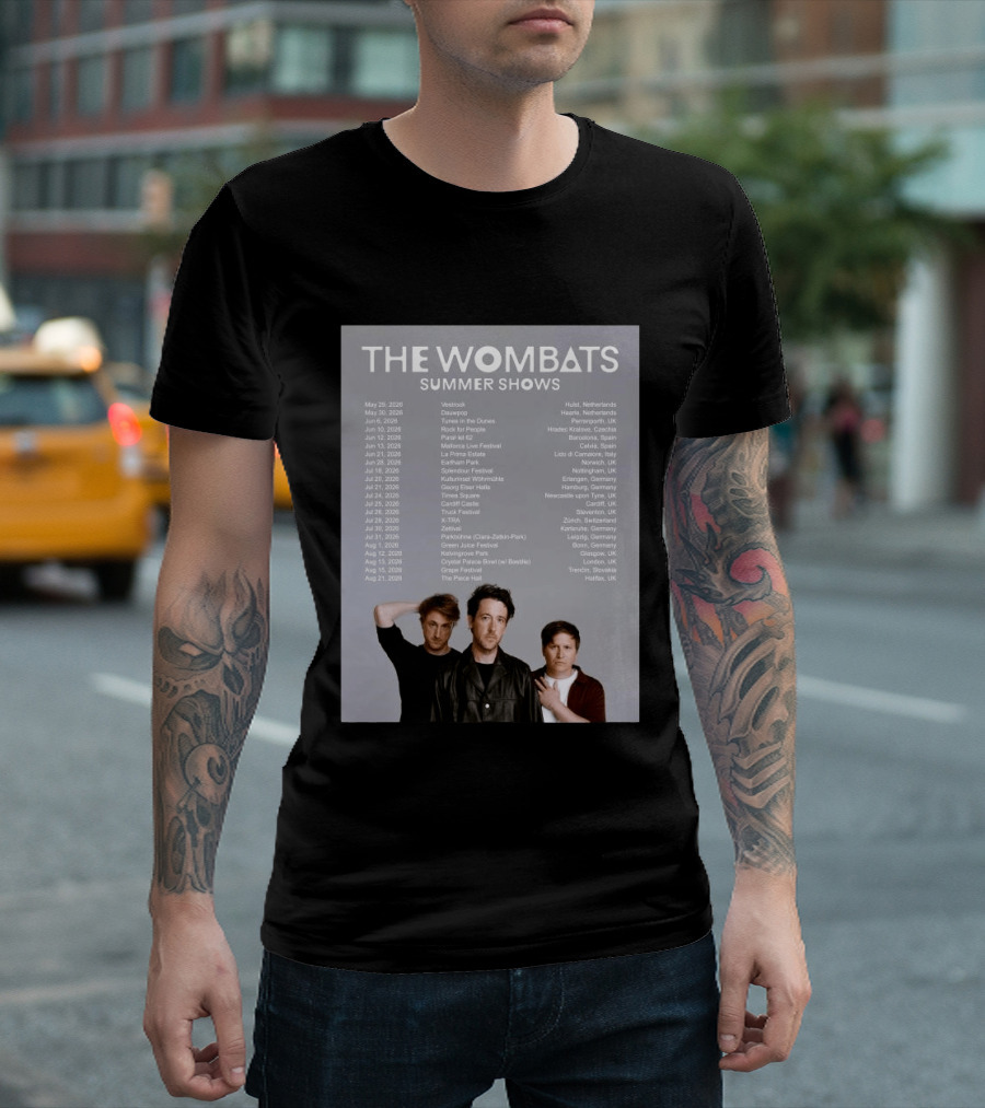 The Wombats Summer Shows 2026 Tour Dates And Locations T-Shirt