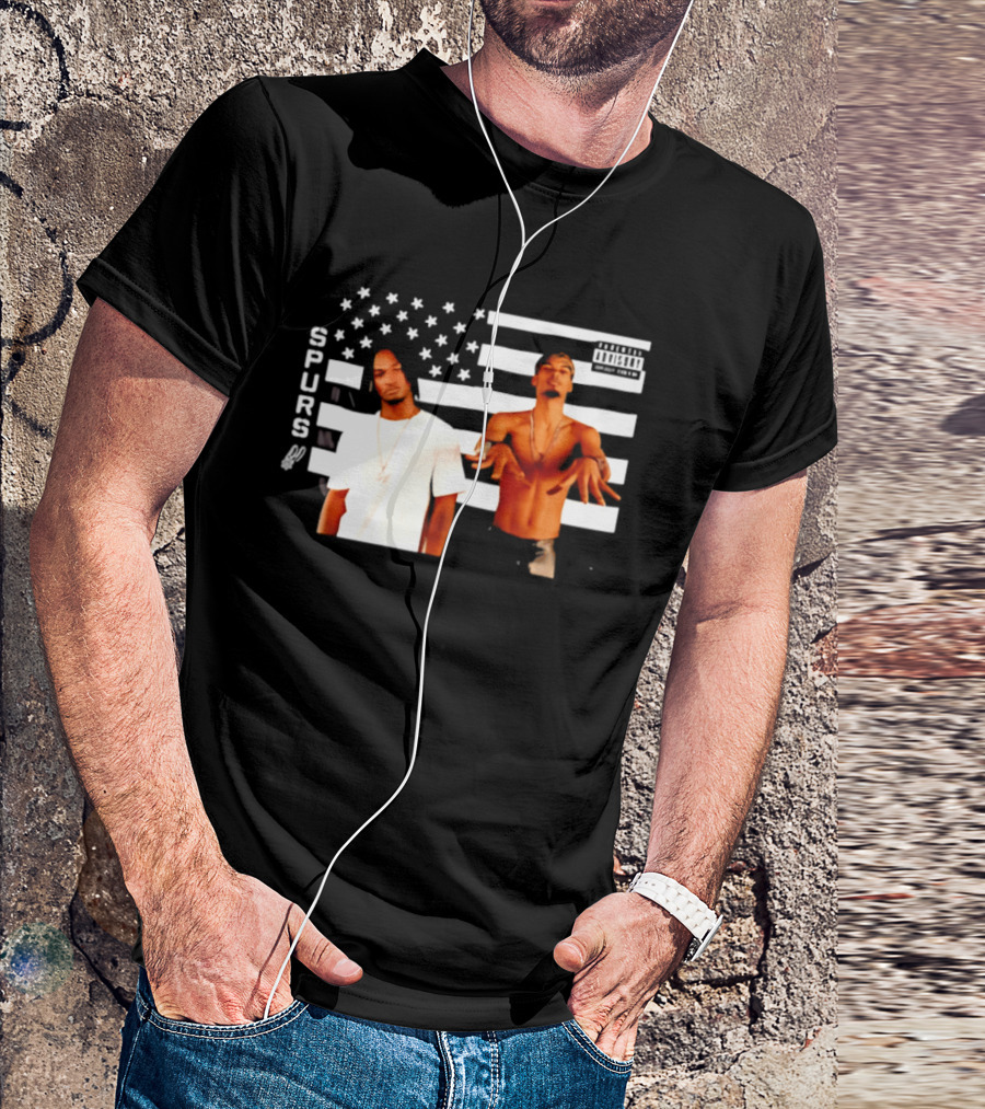 Spurs Wemby And Castle Stankonia American Flag T-Shirt