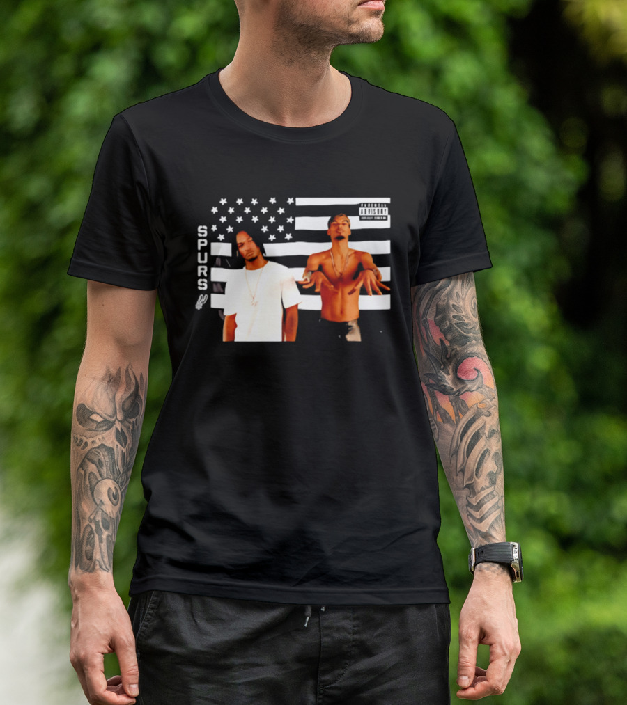 Spurs Wemby And Castle Stankonia American Flag T-Shirt