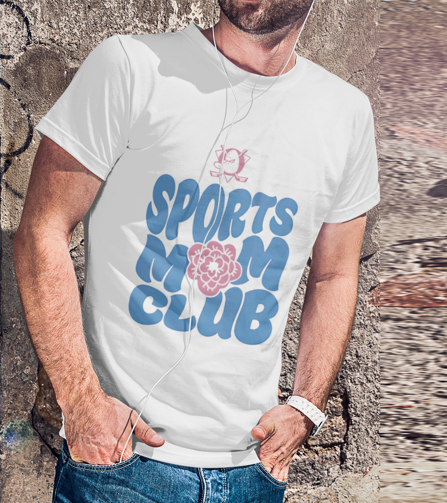 Anaheim Ducks Sports Mom Club Floral Lettering T-Shirt