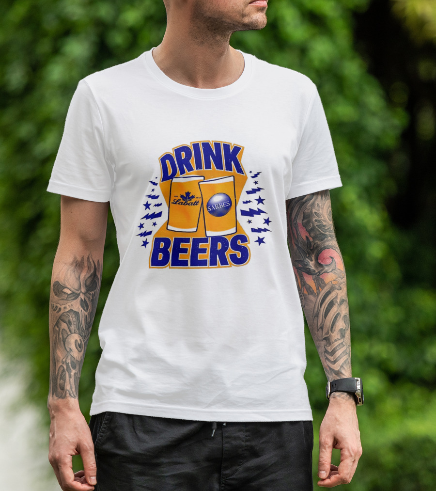 Buffalo Sabres Labatt Drink Beers Electric Stars T-Shirt