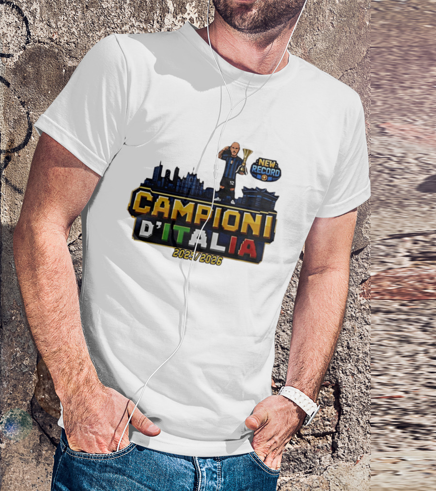 Campioni D'Italia 2025 2026 Inter Milan New Record City Skyline T-Shirt
