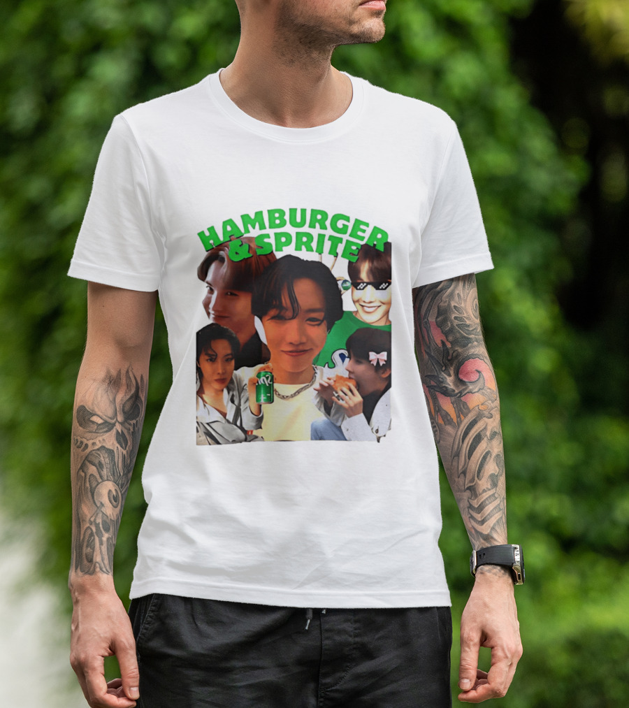 J Hope BTS Hamburger & Sprite Collage T-Shirt