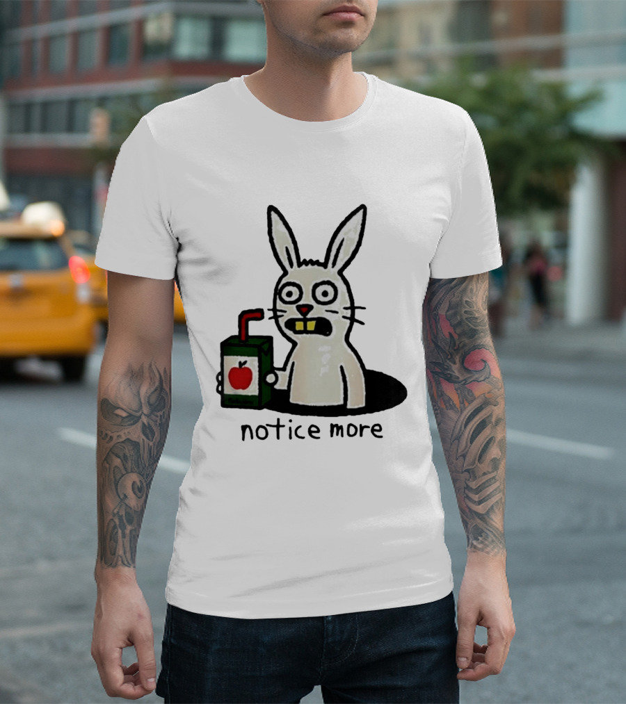Notice Forbidden Apple Juice Box Bunny T-Shirt