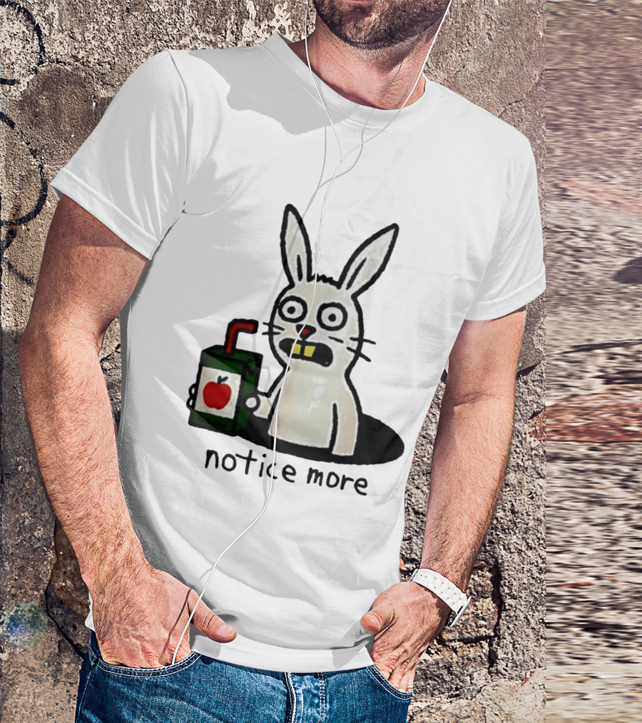 Notice Forbidden Apple Juice Box Bunny T-Shirt