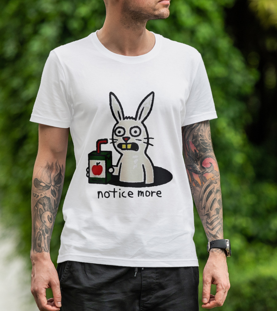 Notice Forbidden Apple Juice Box Bunny T-Shirt
