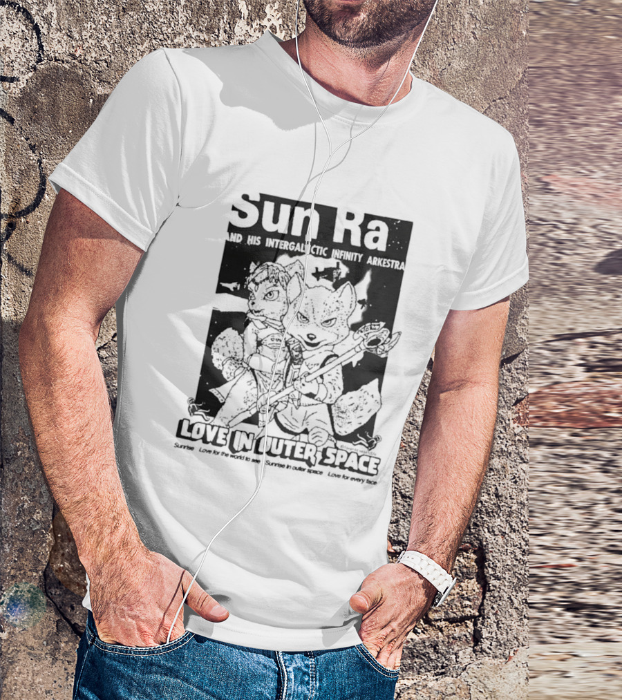 Sun Ra And His Intergalactic Infinity Arkestra Love In Outer Space Visual With Cartoon Characters T-Shirt