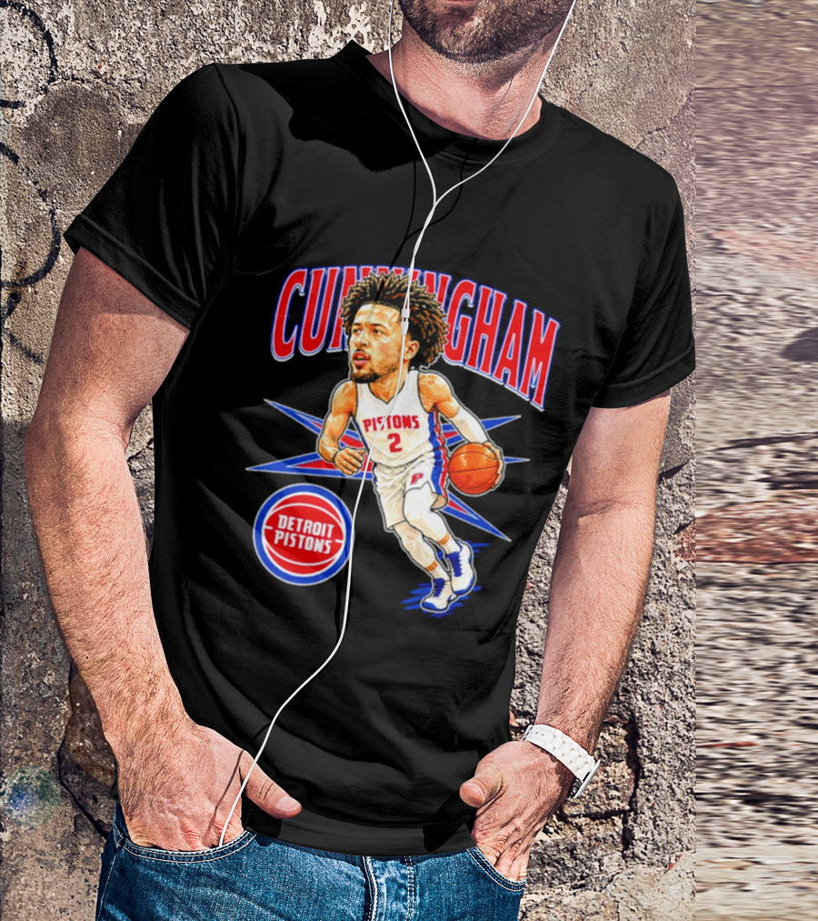 Cade Cunningham Detroit Pistons Basketball Star Number 2 T-Shirt