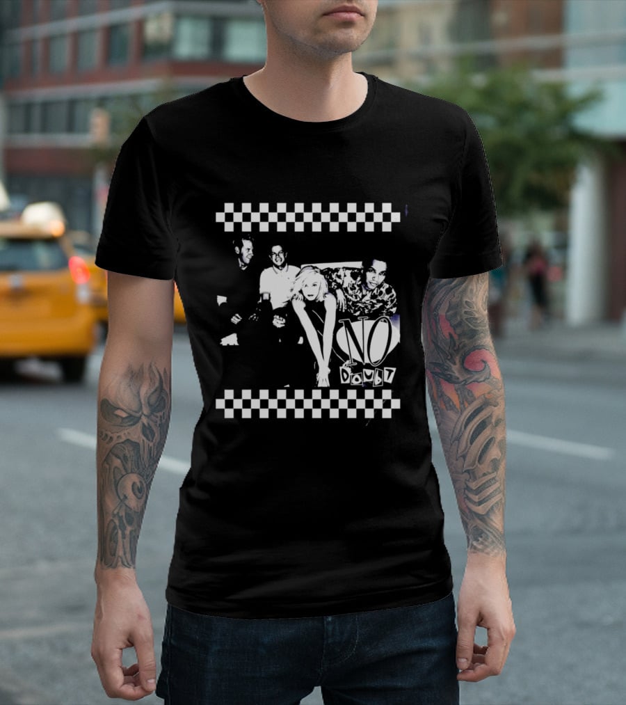No Doubt Band Gwen Stefani Tony Kanal Eric Stefani Checkered T-Shirt