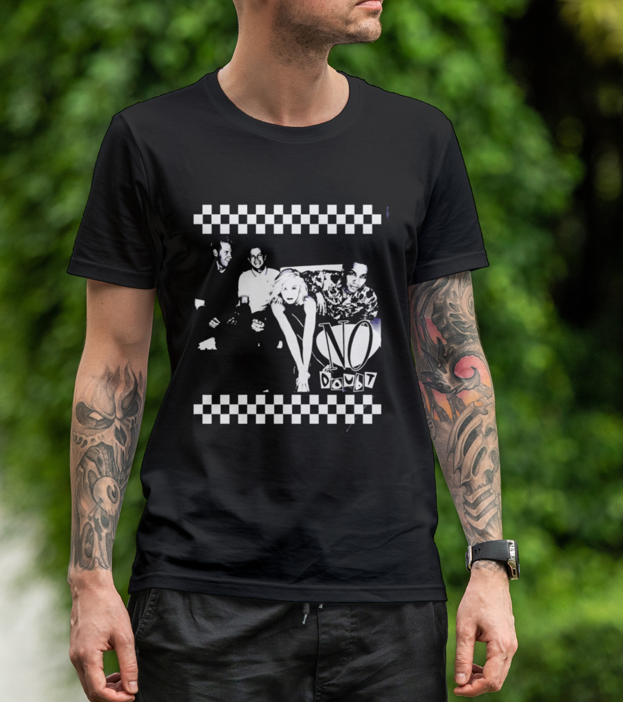 No Doubt Band Gwen Stefani Tony Kanal Eric Stefani Checkered T-Shirt