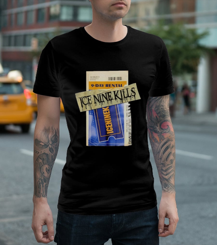 ICE NINE KILLS 9 Day Rental Iceninek Welcome To Horrorwood T-Shirt