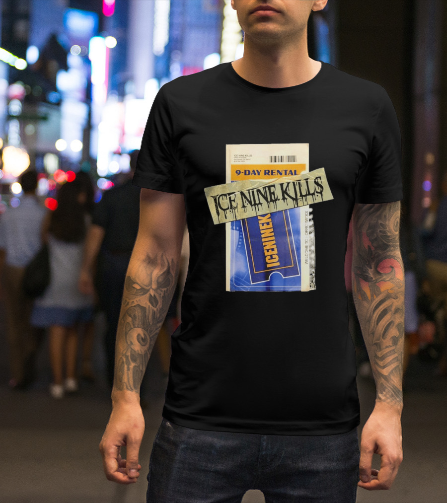 ICE NINE KILLS 9 Day Rental Iceninek Welcome To Horrorwood T-Shirt
