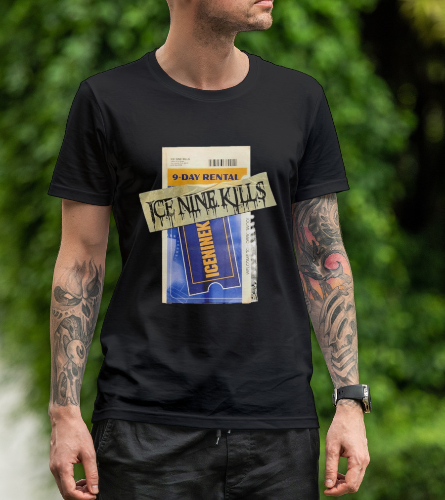 ICE NINE KILLS 9 Day Rental Iceninek Welcome To Horrorwood T-Shirt