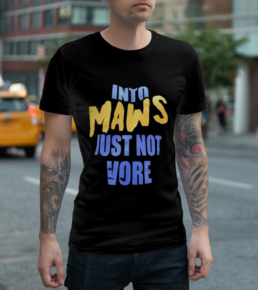 Into Maws Just Not Vore Blue Yellow T-Shirt